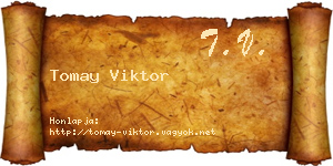 Tomay Viktor névjegykártya